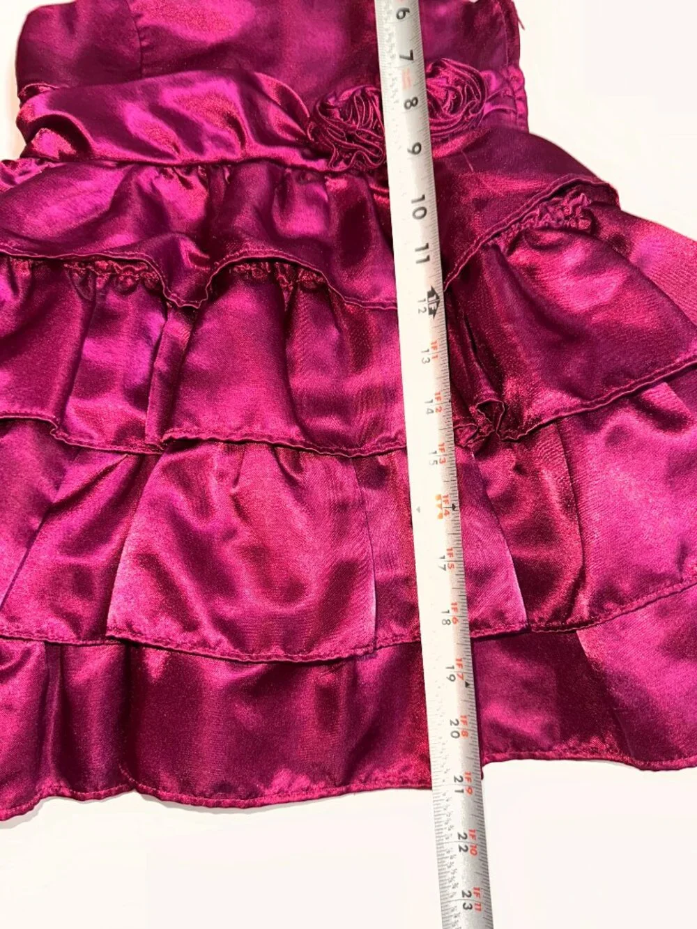 CHAPS Burgundy Red Formal Dress Ruffles Layers Girl's Dress Size 4 #685